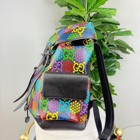 💎✨ Authentic Gucci GG Supreme Monogram Psychedelic Double Backpack - Picture 5 of 5
